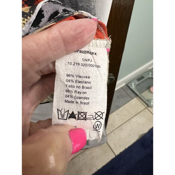 Brazil Roxx Multicolor Patchwork Long Sleeve Tee Metal Accents S/M Avant Garde - Picture 6 of 7